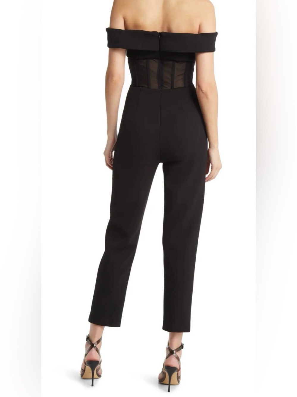 Misha Colby Black Off-Shoulder Corset Jumpsuit